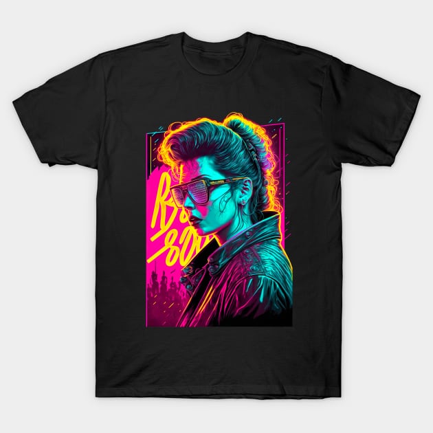 Synthwave Aesthetic 80s Female T-Shirt by Nightarcade